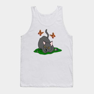 Cat and Butterfly Tank Top